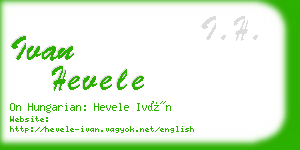 ivan hevele business card